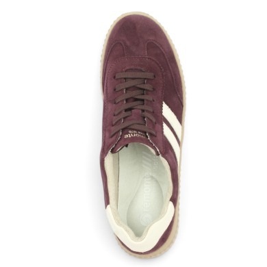 D3E00-30 Baskets Remonte grande pointure femme velours bordeaux Shoesissime, vue dessus