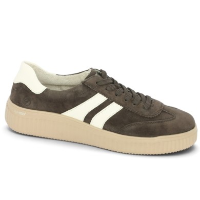 D3E00-25 Tennis velours marron Remonte grande taille femme Shoesissime, vue profil