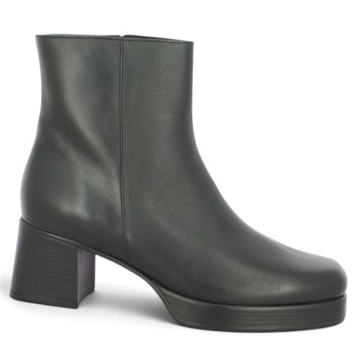 bottine à plateforme 42, 43, 44, 45 femme cuir noir, vue profil