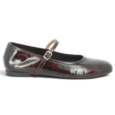 Ballerine à brides vernis bordeaux 42, 43, 44, 45 Shoesissime, vue coté