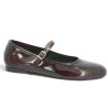 Ballerine à brides vernis bordeaux grande pointure femme Shoesissime, vue profil