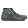 D1E70-14 Baskets montantes cuir bleu marine femme Remonte grande pointure Shoesissime, vue coté