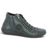 D1E70-14 Baskets montantes cuir bleu marine femme Remonte grande taille Shoesissime, vue profil