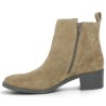 Bottines beige petit talon femme grande pointure Shoesissime, vue coté