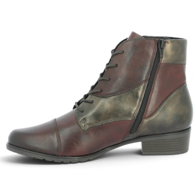 Bottines Remonte grande taille rouge bordeaux à lacets 42, 43, 44, 45 Shoesissime, vue intérieure