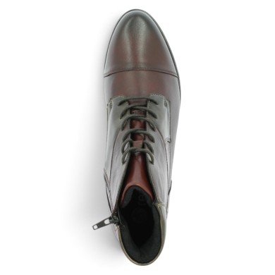 D6882-35 Boots bordeaux et bronze à lacets Remonte grande pointure femme Shoesissime, vue dessus