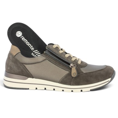 Baskets femme semelle amovible marron souple Shoesissime, vue détails