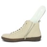 Baskets femme montante semelle amovible cuir écru grande taille Shoesissime, vue détails