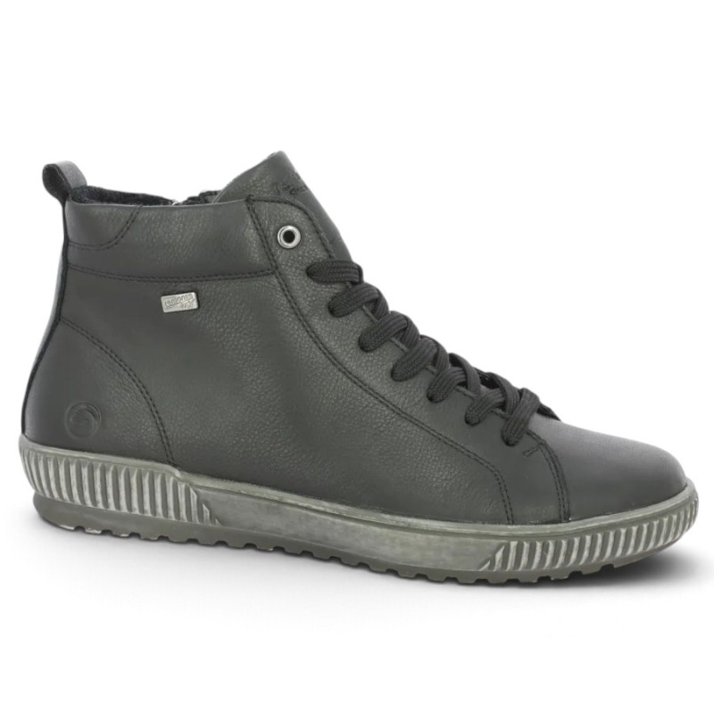 D0782-00 Basket montante noire femme grande taille Remonte Shoesissime, vue profil