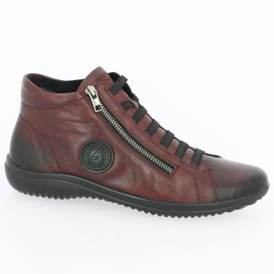 D1E70-35 Basket montante rouge foncé 42, 43, 44, 45 femme Remonte, vue profil