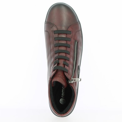 D1E70-35 Basket Remonte montante rouge foncé grande taille femme Shoesissime, vue dessus
