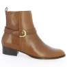 Lara - Brown leather ankle boot with small heel - Chic tall boot - Shoesissime