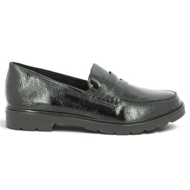D2Q05-02 Mocassin Remonte vernis noir femme 42, 43, 44, 45 Shoesissime, vue coté