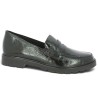 Mocassin vernis noir femme grande taille Shoesissime, vue profil