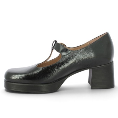 Babies à plateforme vernis noir 42, 43, 44, 45 femme Shoesissime, vue intérieure