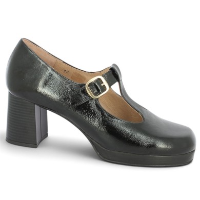 babies vernis noir à semelle plateforme 42, 43, 44, 45 Shoesissime, vue profil