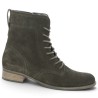 8035.01.005 Bottine à lacets grande taille femme velours marron Shoesissime, vue profil