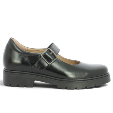 chaussures cuir noir à bride femme 42, 43, 44, 45 Shoesissime, vue coté