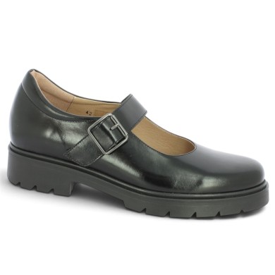 maryjane plate cuir femme grande taille Shoesissime, vue profil