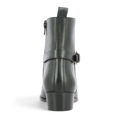 bottine petit talon noire grande pointure femme habillée, vue arrière