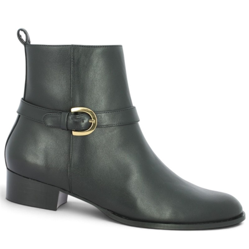 boots noire chic talon santiag grande taille femme, vue profil