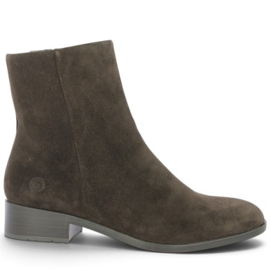 D3U73 Remonte bottines grande pointure plates velours marron Shoesissime, vue coté