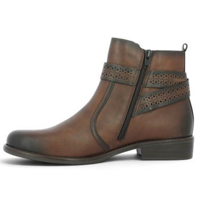 Boots Remonte femme marron brides chevilles grande taille Shoesissime, vue intérieure