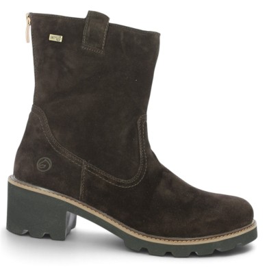 D0A82-25 Bottine à talon Remonte velours marron 42, 43, 44, 45 Shoesissime, vue profil
