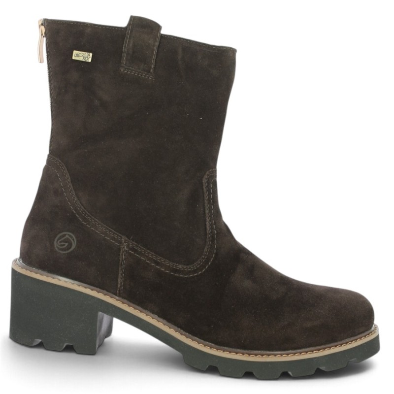 D0A82-25 Bottine à talon Remonte velours marron 42, 43, 44, 45 Shoesissime, vue profil