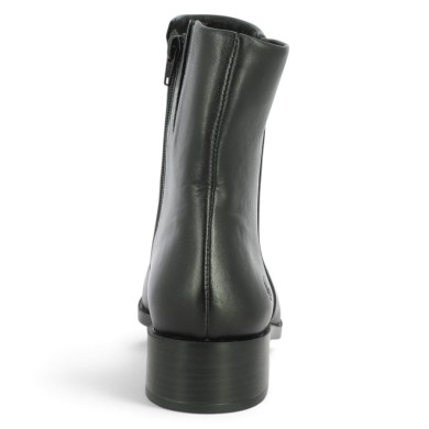 Bottine plate cuir noir femme semelle amovible 42, 43, 44, 45 Shoesissime, vue arrière