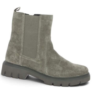 D1W81-45 Boots semelle épaisse gris-taupe femme 42, 43, 44, 45 Shoesissime, vue profil