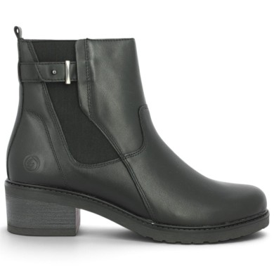 D1A82-00 Bottine noir Remonte élastique petit talon grande taille femme Shoesissime, vue coté