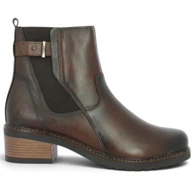 D1A82-22 Bottine petit talon femme marron grande taille Remonte  Shoesissime, vue coté