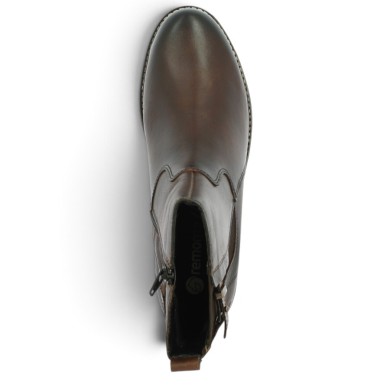 D1A82-22 Bottine petit talon femme marron grande pointure Remonte  Shoesissime, vue dessus