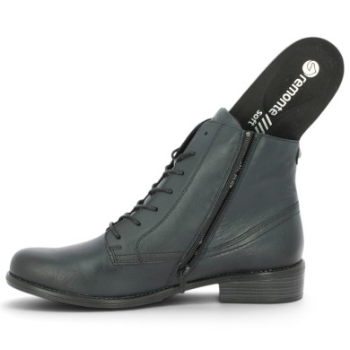 Bottines femme cuir bleu semelle amovible 42, 43, 44, 45 Remonte Shoesissime, vue intérieure