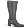 Botte cuir noir grande taille femme mollet large Shoesissime, vue profil