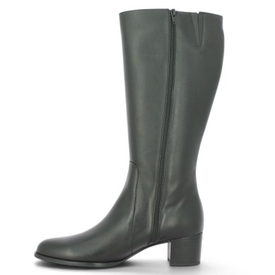 Botte noire cuir femme petit talon grand mollet 42, 43, 44, 45 Shoesissime, vue intérieure