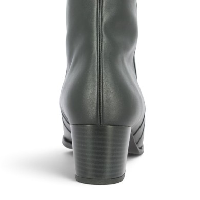 Botte femme mollet fort 42, 43, 44, 45 cuir noir Shoesissime, vue talon