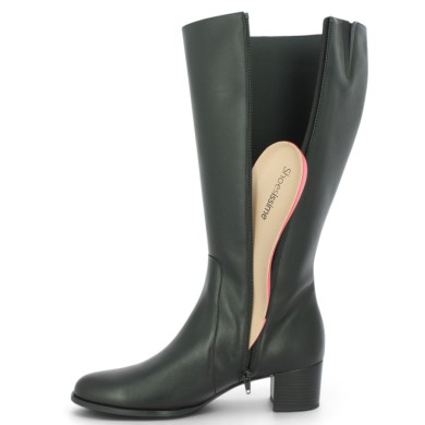 botte à talon femme noire semelle amovible 42, 43, 44, 45 Shoesissime, vue intérieure