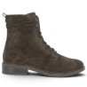 Chris - D2W80-25 Women's Brown Velvet Lace-Up Ankle Boots - Remonte Boots in Large Sizes - Shoesissime