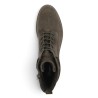 D2W80-25 Boots plates à lacets velours marron foncé femme grande pointure Shoesissime, vue dessus