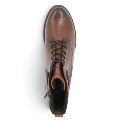 D2W80-24 Boots femme grande pointure à lacets Remonte cuir marron camel Shoesissime, vue dessus