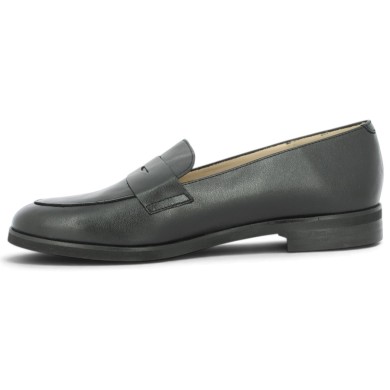 Kenza - Mocassin noir cuir mode 42 43 44 45 - Mocassins femme grande taille - Shoesissime