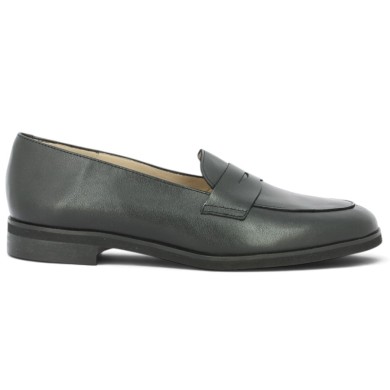 Mocassin femme cuir noir 42, 43, 44, 45 Shoesissime, vue coté