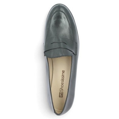 Mocassin femme cuir noir grande pointure Shoesissime, vue dessus