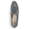 Mocassin femme cuir noir souple grande pointure Shoesissime, vue dessus