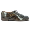 Derby femme vernis marron patte frangée grande taille Shoesissime, vue coté