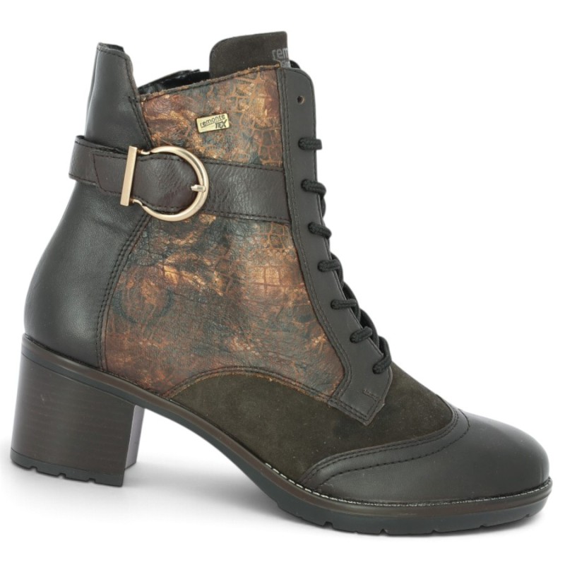 D2A77-25 Bottine à talon marron fantaisie femme 42, 43, 44, 45 Shoesissime, vue profil