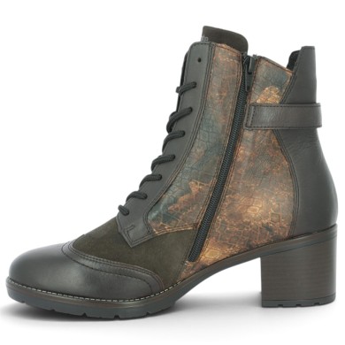 Bottine à talon et lacets marron Remonte femme grande pointure Shoesissime, vue intérieure