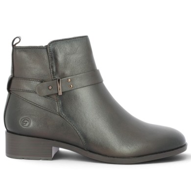 Nicole - Women's Brown Leather Flat Boots D3U72-25 - Ankle Boots, Sizes 42, 43, 44, 45 - Shoesissime